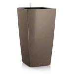 SELF- WATERING FLOWER POT CUBICO PREMIUM- taupe high gloss