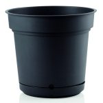 PLASTIC FLOWER POT WITH SAUCER HYDRAL- Anthracite