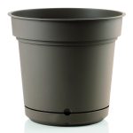 PLASTIC FLOWER POT WITH SAUCER HYDRAL- Brown