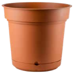 PLASTIC FLOWER POT WITH SAUCER HYDRAL- Terracotta