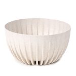 PLASTIC CACHEPOT WITH WOOD GRAINS MIRA ECO WOOD- white