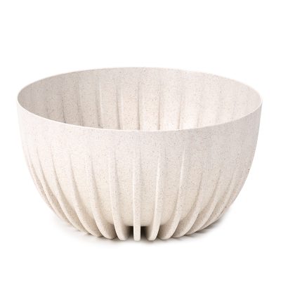 PLASTIC CACHEPOT WITH WOOD GRAINS MIRA ECO WOOD